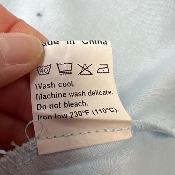 Linen Vibes Midi Linen Dress Long Sleeves Belted French Vintage Sky Blue Med - Picture 11 of 11